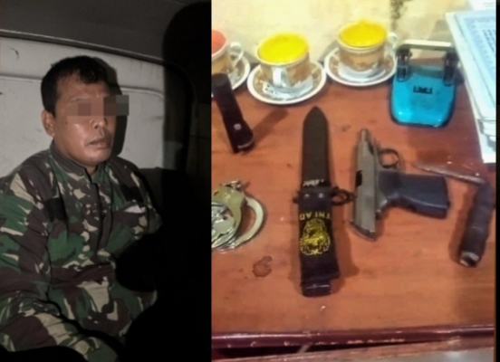 seorang oknum mengaku tentara ditangkap warga di jalan melanthon siregar, kota pematangsiantar.