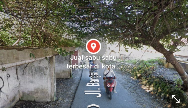google maps melabeli kawasan bangsal merupakan sarang narkoba di pematangsiantar. (foto: ist)