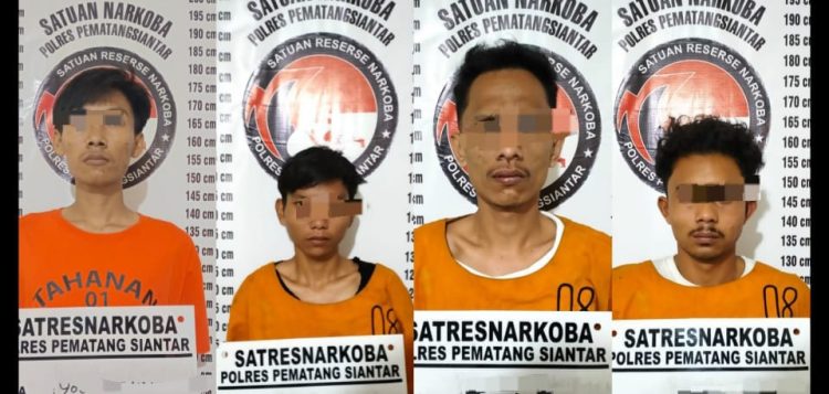 Skandal narkoba bombongan terkuak, polisi ciduk 4 pengedar muda ke-empat pelaku diamankan. ist