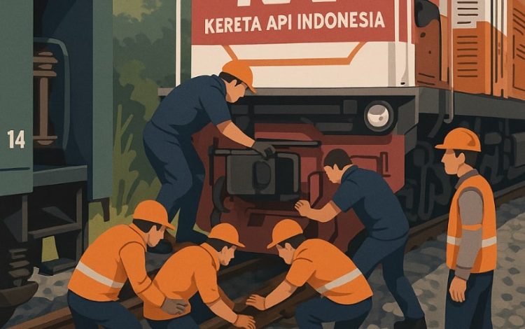 Nahas di siantar timur, pengendara tewas ditabrak kereta api ilustrasi.