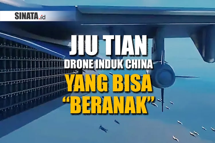 china memperkenalkan salah satu inovasi militer terbarunya: pesawat induk drone bernama jiu tian.