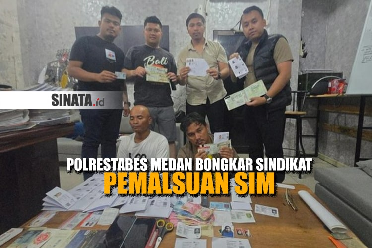 polrestabes medan berhasil mengungkap kasus pemalsuan sim yang terjadi di wilayah kota medan. dua orang pria telah diamankan.