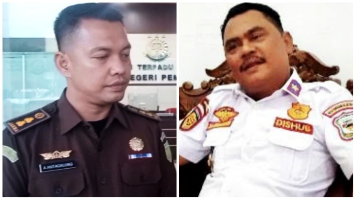 kasi pidsus kejari pematangsiantar arga hutagalung sh (kiri) dan julham situmorang.