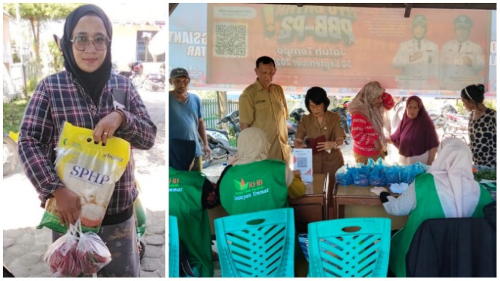 Pembeli dan Pasar Murah di Kantor Camat Siantar Martoba