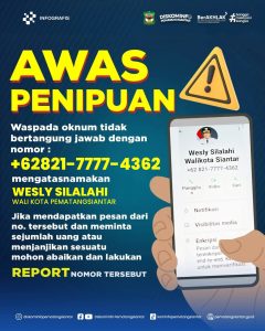 Awas penipuan! Nomor wa mencatut nama dan gambar wali kota siantar gentayangan awas penipuan! nomor wa mencatut nama dan gambar wali kota siantar gentayangan