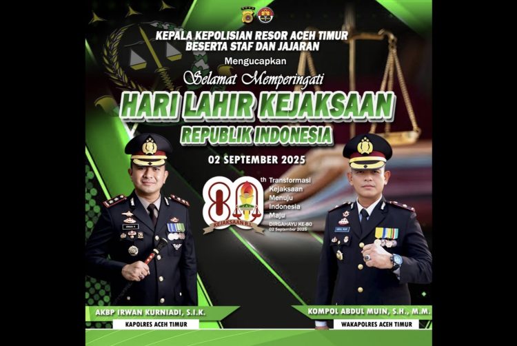 HUT ke-80 Kejaksaan RI, Polres Aceh Timur Tegaskan Komitmen Kerja Sama.