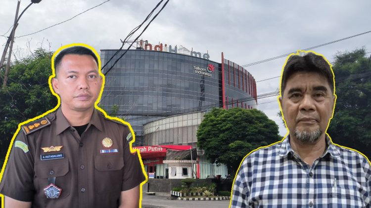 Gedung Balei Merah Putih Telkom di Pematangsiantar. insert: Arga Hutagalung dan Safni Wizar. (foto: sinata)