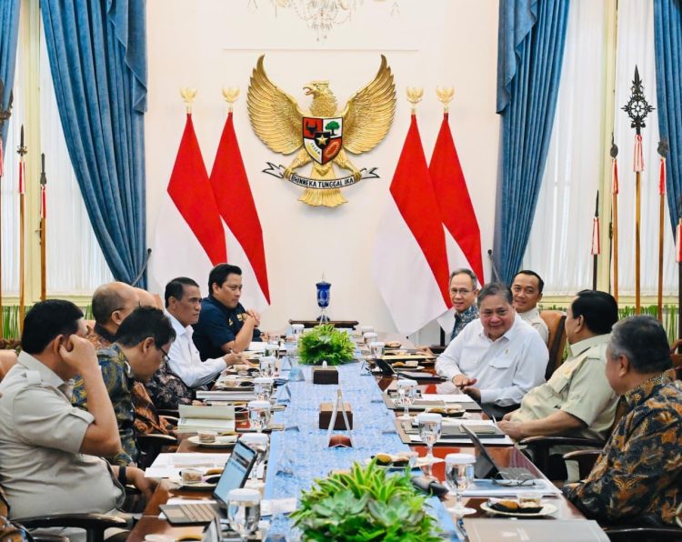 rapat terbatas di istana kepresidenan dipimpin presiden prabowo subianto. dok setneg