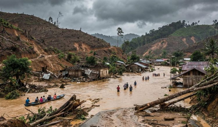 bencana ekologis. gambar ai