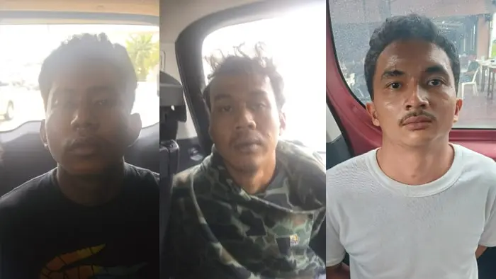 tim jatanras polda sumut menangkap tiga begal sadis yang viral di medan setelah membacok dan merampas motor korban di jalan metrologi.